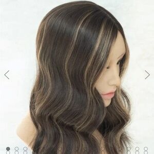 Uniwigs upgraded Courtney topper 12 inch dark Carmel